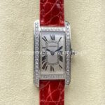 8848 Factory Cartier Tank Américaine 19mm Roman Numerals Silver Dial (10) 8848 Factory Cartier Tank Américaine 19mm red leather diamond bezel silver dial