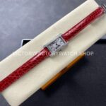 8848 Factory Cartier Tank Américaine 19mm Roman Numerals Silver Dial (3) 8848 Factory Cartier Tank Américaine 19mm Red Leather Strap Diamond Bezel Roman Numerals Silver Dial