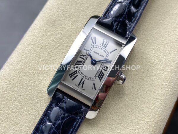 8848 Factory Cartier Tank Américaine W2601956 19mm Leather Strap Roman Numerals Silver Dial (1) 8848 Factory Cartier Tank Américaine W2601956 19mm Leather Strap Roman Numerals Silver Dial