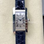 8848 Factory Cartier Tank Américaine W2601956 19mm Leather Strap Roman Numerals Silver Dial (2) 8848 Factory Cartier Tank Américaine W2601956 19mm leather strap silver dial