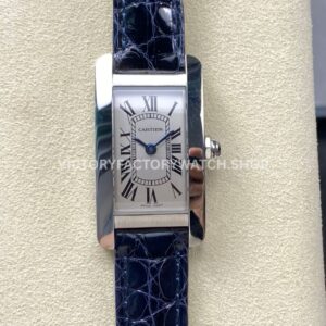 8848 Factory Cartier Tank Américaine W2601956 19mm Leather Strap Roman Numerals Silver Dial (2) 8848 Factory Cartier Tank Américaine W2601956 19mm leather strap silver dial