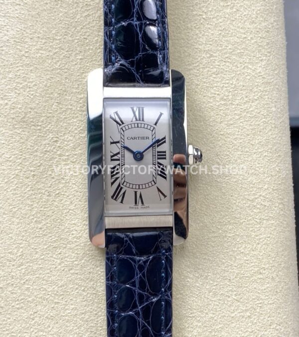 8848 Factory Cartier Tank Américaine W2601956 19mm Leather Strap Roman Numerals Silver Dial (2) 8848 Factory Cartier Tank Américaine W2601956 19mm leather strap silver dial