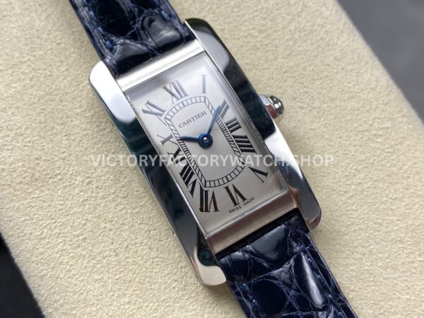 8848 Factory Cartier Tank Américaine W2601956 19mm Leather Strap Roman Numerals Silver Dial (8) 8848 Factory Cartier Tank Américaine W2601956 19mm Leather Strap Roman Numerals Silver Dial