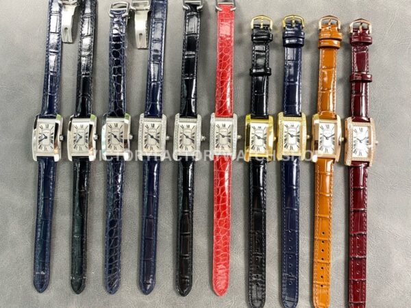 8848 Factory Cartier Tank Américaine W2607456 19mm Rose Gold Roman Numerals Silver Dial