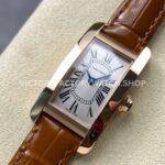 8848 Factory Cartier Tank Américaine W2607456 19mm Rose Gold Roman Numerals Silver Dial