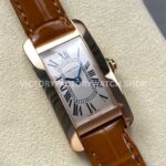 8848 Factory Cartier Tank Américaine W2607456 19mm Rose Gold Roman Numerals Silver Dial
