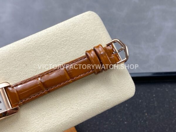 8848 Factory Cartier Tank Américaine W2607456 19mm Rose Gold Roman Numerals Silver Dial