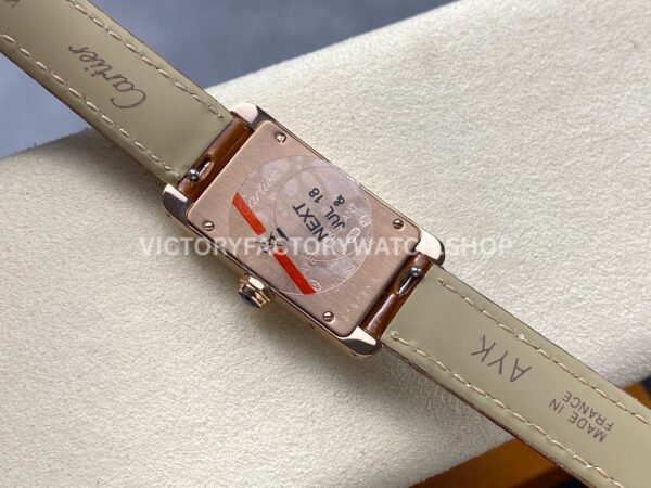 8848 Factory Cartier Tank Américaine W2607456 19mm Rose Gold Roman Numerals Silver Dial