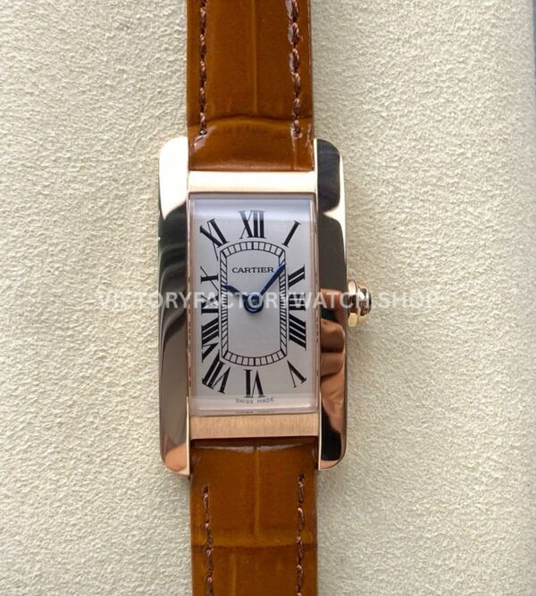 8848 Factory Cartier Tank Américaine W2607456 19mm rose gold silver dial