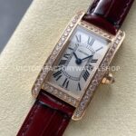 8848 Factory Cartier Tank Américaine WJTA0002 19mm Rose Gold Diamond Bezel Roman Numerals Silver Dial (1) 8848 Factory Cartier Tank Américaine WJTA0002 19mm Rose Gold Diamond Bezel Roman Numerals Silver Dial