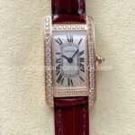 8848 Factory Cartier Tank Américaine WJTA0002 19mm Rose Gold Diamond Bezel Roman Numerals Silver Dial (10) 8848 Factory Cartier Tank Américaine WJTA0002 rose gold diamond bezel silver dial