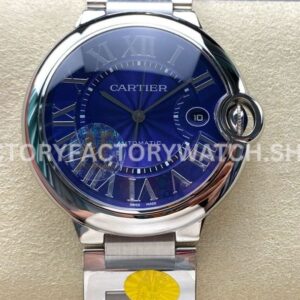 AF Factory Cartier Ballon Bleu 42mm Full Steel Roman Numerals Blue Dial (8) AF Factory Cartier Ballon Bleu WSBB0025 42mm full steel blue dial watch