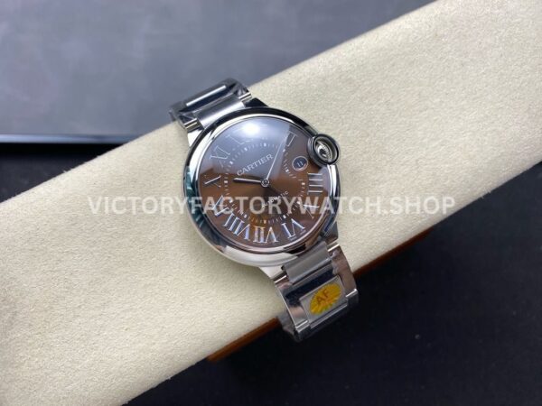 AF Factory Cartier Ballon Bleu 42mm Full Steel Roman Numerals Brown Dial (4) AF Factory Cartier Ballon Bleu 42mm Full Steel Roman Numerals Brown Dial