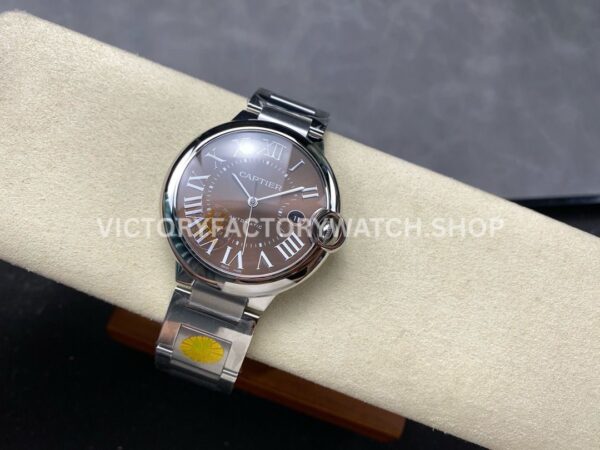 AF Factory Cartier Ballon Bleu 42mm Full Steel Roman Numerals Brown Dial (5) AF Factory Cartier Ballon Bleu 42mm Full Steel Roman Numerals Brown Dial