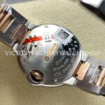 AF Factory Cartier Ballon Bleu W3BB0025 28mm Half Rose Gold Diamond Bezel Roman Numerals Diamond Silver Dial