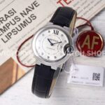 AF Factory Cartier Ballon Bleu W4BB0009 33mm Steel Leather Strap Diamond Roman Numerals Si (4) AF Factory Cartier Ballon Bleu W4BB0009 33mm leather strap diamond silver dial
