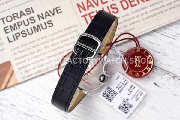 AF Factory Cartier Ballon Bleu W4BB0009 33mm Steel Leather Strap Diamond Roman Numerals Si AF Factory Cartier Ballon Bleu W4BB0009 33mm Leather Strap Diamond Roman Numerals Silver Dial