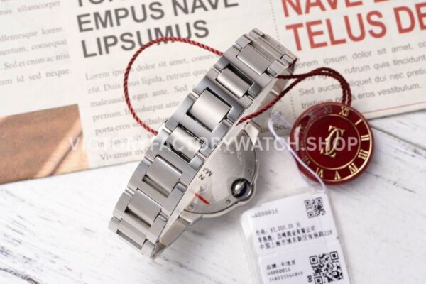 AF Factory Cartier Ballon Bleu W4BB0023 33mm Full Steel Diamond Bezel Roman Numerals Silver Dial