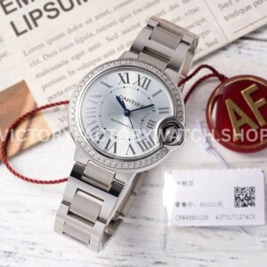 AF Factory Cartier Ballon Bleu W4BB0028 33mm diamond bezel blue dial