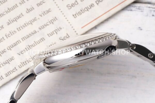 AF Factory Cartier Ballon Bleu W4BB0028 33mm Full Steel Diamond Bezel Roman Numerals Blue Dial