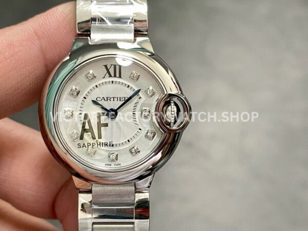 AF Factory Cartier Ballon Bleu W4BB0029 28mm steel bracelet silver dial