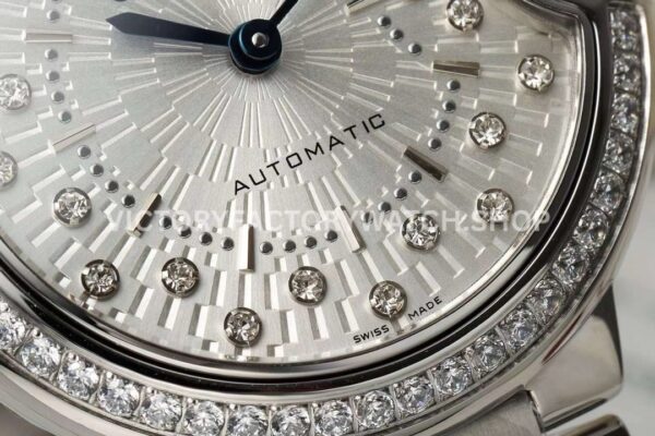 AF Factory Cartier Ballon Bleu W4BB0035 33mm Full Steel Diamond Bezel Diamond Roman Numerals Silver Dial