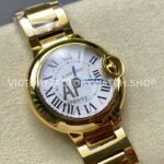 AF Factory Cartier Ballon Bleu W69001Z2 28mm Full Gold Roman Numerals Silver Dial