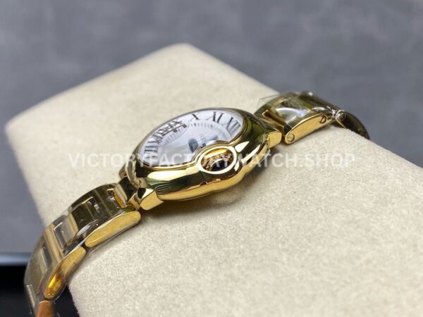 AF Factory Cartier Ballon Bleu W69001Z2 28mm Full Gold Roman Numerals Silver Dial