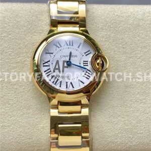 AF Factory Cartier Ballon Bleu W69001Z2 28mm gold-tone silver dial