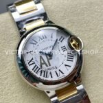 AF Factory Cartier Ballon Bleu W69007Z3 28mm Half Gold Roman Numerals Silver Dial