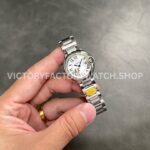 AF Factory Cartier Ballon Bleu W69010Z4 28mm Full Steel Diamond Bezel Roman Numerals Silver Dial