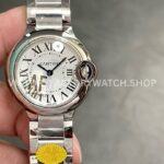 AF Factory Cartier Ballon Bleu W69010Z4 28mm diamond bezel silver dial
