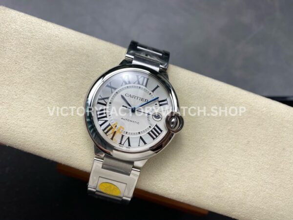 AF Factory Cartier Ballon Bleu W69012Z4 42mm Full Steel Roman Numerals Silver Dial (3) AF Factory Cartier Ballon Bleu W69012Z4 42mm Full Steel Roman Numerals Silver Dial