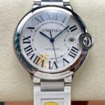 AF Factory Cartier Ballon Bleu W69012Z4 42mm Full Steel Roman Numerals Silver Dial (7) AF Factory Cartier Ballon Bleu W69012Z4 42mm full steel silver dial watch