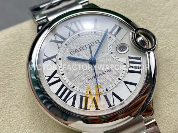 AF Factory Cartier Ballon Bleu W69012Z4 42mm Full Steel Roman Numerals Silver Dial (8) AF Factory Cartier Ballon Bleu W69012Z4 42mm Full Steel Roman Numerals Silver Dial