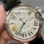 AF Factory Cartier Ballon Bleu W69016Z4 42mm Steel Leather Strap Roman Numerals Silver Dial (3) AF Factory Cartier Ballon Bleu W69016Z4 42mm Steel Leather Strap Roman Numerals Silver Dial