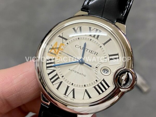 AF Factory Cartier Ballon Bleu W69016Z4 42mm Steel Leather Strap Roman Numerals Silver Dial (5) AF Factory Cartier Ballon Bleu W69016Z4 42mm Steel Leather Strap Roman Numerals Silver Dial