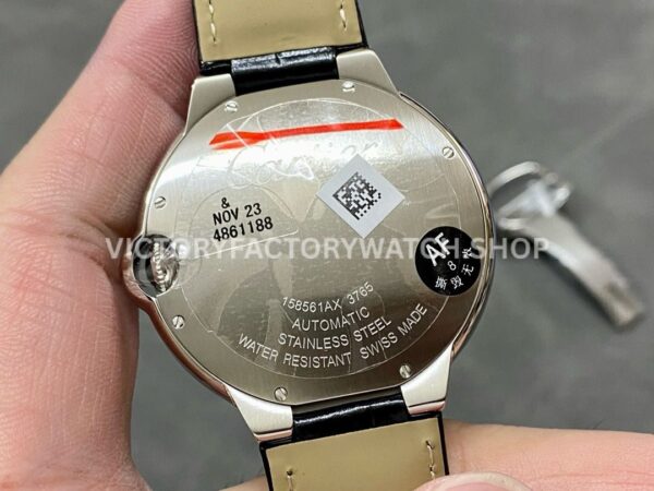 AF Factory Cartier Ballon Bleu W69016Z4 42mm Steel Leather Strap Roman Numerals Silver Dial (6) AF Factory Cartier Ballon Bleu W69016Z4 42mm Steel Leather Strap Roman Numerals Silver Dial