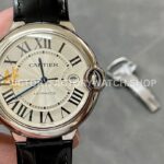 AF Factory Cartier Ballon Bleu W69016Z4 42mm Steel Leather Strap Roman Numerals Silver Dial (8) AF Factory Cartier Ballon Bleu W69016Z4 42mm steel case leather strap silver dial