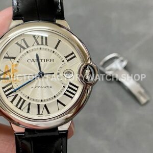 AF Factory Cartier Ballon Bleu W69016Z4 42mm steel case leather strap silver dial