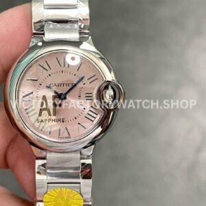 AF Factory Cartier Ballon Bleu W6920034 28mm steel bracelet pink dial
