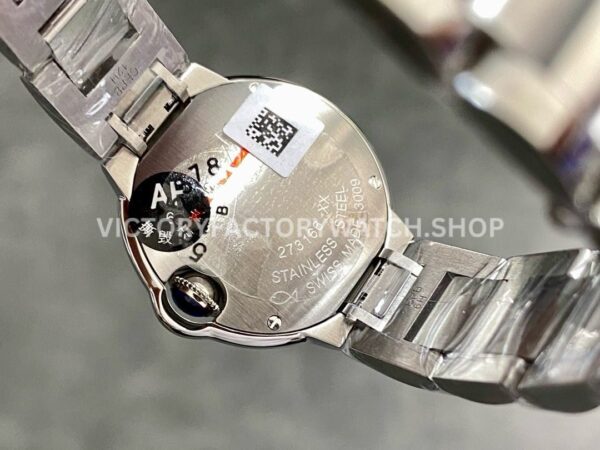 AF Factory Cartier Ballon Bleu W6920034 28mm Full Steel Roman Numerals Pink Dial (8) AF Factory Cartier Ballon Bleu W6920034 28mm Full Steel Roman Numerals Pink Dial