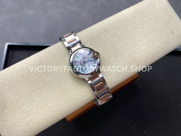 AF Factory Cartier Ballon Bleu W6920034 28mm Rose Gold Steel Roman Numerals Mother Of Pearl Di (3) AF Factory Cartier Ballon Bleu W6920034 28mm Rose Gold Roman Numerals Mother Of Pearl Dial