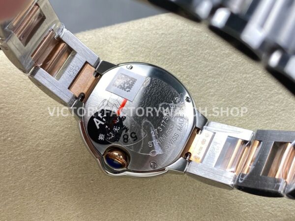 AF Factory Cartier Ballon Bleu W6920034 28mm Rose Gold Steel Roman Numerals Mother Of Pearl Di (4) AF Factory Cartier Ballon Bleu W6920034 28mm Rose Gold Roman Numerals Mother Of Pearl Dial