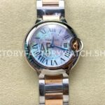 AF Factory Cartier Ballon Bleu W6920034 28mm Rose Gold Steel Roman Numerals Mother Of Pearl Di (7) AF Factory Cartier Ballon Bleu W6920034 28mm rose gold-tone mother-of-pearl dial