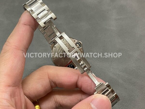AF Factory Cartier Ballon Bleu W6920038 28mm Full Strap Roman Numerals Pink Dial