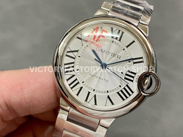 AF Factory Cartier Ballon Bleu W6920046 36mm Full Steel Roman Numerals White Dial