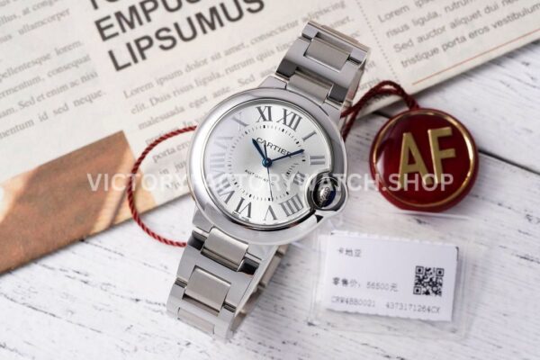 AF Factory Cartier Ballon Bleu W6920071 33mm steel silver dial automatic watch