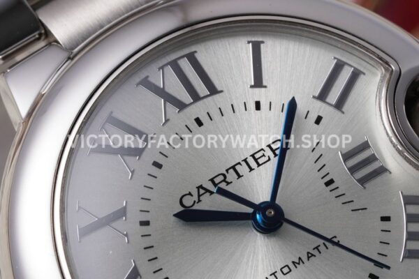 AF Factory Cartier Ballon Bleu W6920071 33mm Full Steel Roman Numerals Silver Dial