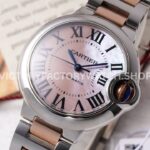 AF Factory Cartier Ballon Bleu W6920098 33mm Half Rose Gold Roman Numerals Mother Of Pearl Dial